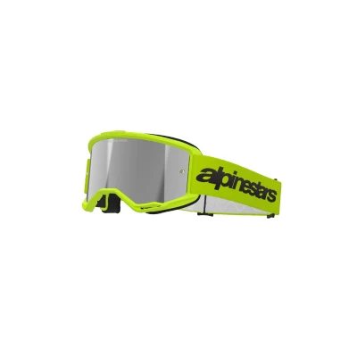 Afbeelding van Alpinestars Vision 3 Wordmark Crossbril Fluor Geel (Lens: Spiegel Zilver)
