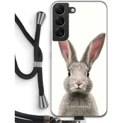 Afbeelding van Case Company® hoesje met Koord geschikt voor Samsung Galaxy S22 Daisy Telefoonhoesje Zwart Bescherming aan alle Kanten en Over de Schermrand
