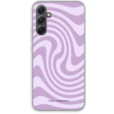 Afbeelding van Case Company® hoesje geschikt voor Samsung Galaxy A34 Swirl Paars Soft Cover Telefoonhoesje Bescherming aan alle Kanten en Schermrand