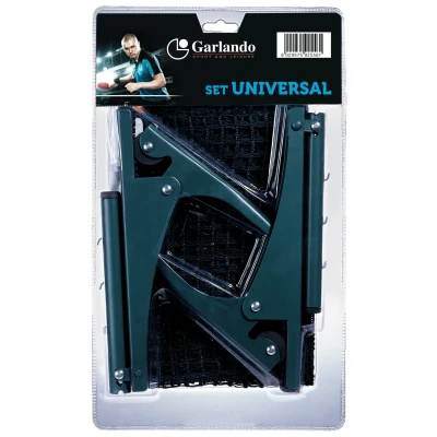 Afbeelding van Garlando Universeel Pingpong net met clip on en palen set Zwart Nylon