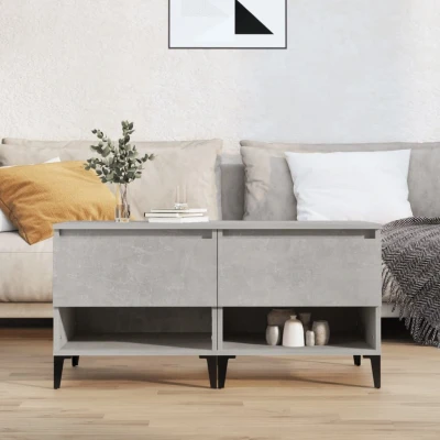 Afbeelding van Bijzettafels 2 st 50x46x50 cm bewerkt hout betongrijs