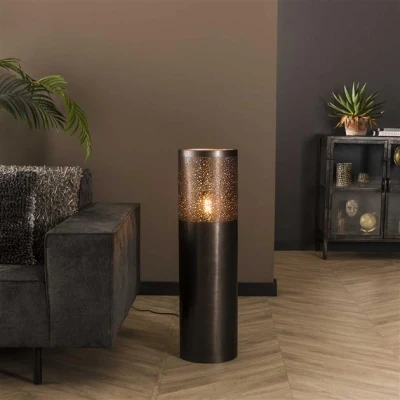 Afbeelding van Hoyz Vloerlamp Ø25 cilinder 90cm / Zwart nikkel
