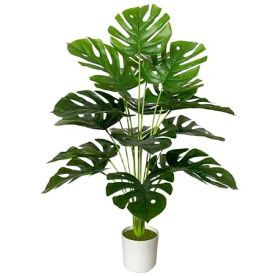 Afbeelding van AIVORIUY Kunstmatige potplant voor binnen en buiten, tropische palm thuis, kantoor, woonkamer, slaapkamer, housewarming decoratie (75 cm, groot