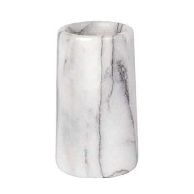 Afbeelding van WENKO Mok Onyx Tandenborstelhouder voor tandenborstel en tandpasta, marmer, 7 x 12,5 cm, wit