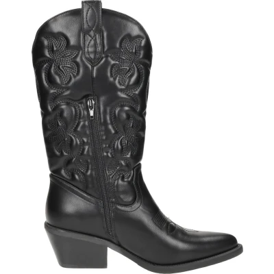 Afbeelding van SUB55 Western Cowboy/Bikerlaarsjes, Dames, Maat: 39, Zwart Textiel