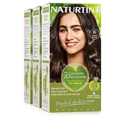 Afbeelding van Naturtint Biobased Ammoniakvrije kleuring 100% dekking van wit haar Plantaardige ingrediënten Natuurlijke en langdurige kleur 4G. Goudbruin 3 stuks