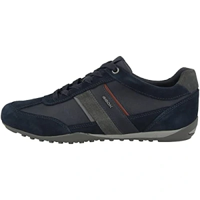 Image de Geox U Wells C Homme Baskets Sneaker Basses, Navy Dk Burgundy, 41 EU