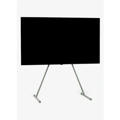 Afbeelding van Pedestal Viva tv standaard van 40 tot 70 inch, hoogwaardige in modern design, robuuste poten staal, elegante met schuine en afgeronde voeten, groen