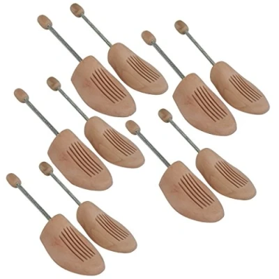 Afbeelding van Delfa 5 paar schoenspanners, schoenvormers, berkenhout met metalen spiraalveer, beige,