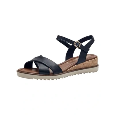 Afbeelding van Tamaris Sandalen met plateauzool, Dames, Maat: 37, Navy Kunststof
