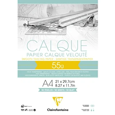 Afbeelding van Clairefontaine Calque 55g Overtrekpapier A4