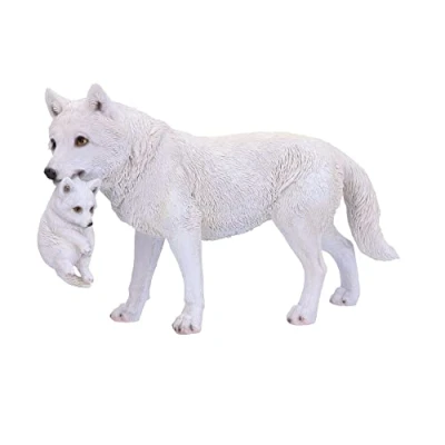 Afbeelding van Nemesis Now Winter Bond figuur wolven wit 30 cm