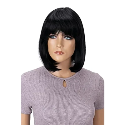 Afbeelding van PRETTYSHOP Pruik Volumineus Lang Haar Cosplay Theatershow Glad Zwart WB2