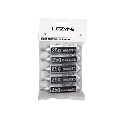 Afbeelding van Lezyne CO2 patronen 25 gram voor race /mountainbikebanden Geschikt alle inflators Met schroefdraad 5 Stuks
