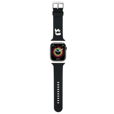 Afbeelding van Karl Lagerfeld 3D Rubberen Hoofdband voor Apple Watch 42/44/45/49mm zwart