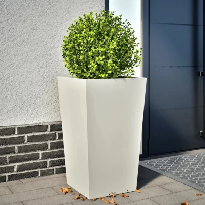 Afbeelding van vidaXL Plantenbak 45x45x75 cm staal wit