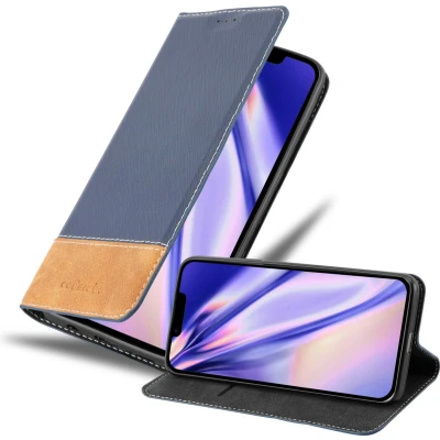 Afbeelding van Cadorabo Hoesje geschikt voor Apple iPhone 14 in DONKERBLAUW BRUIN Beschermhoes met magnetische sluiting, standfunctie en kaartvakje Book Case Cover Etui