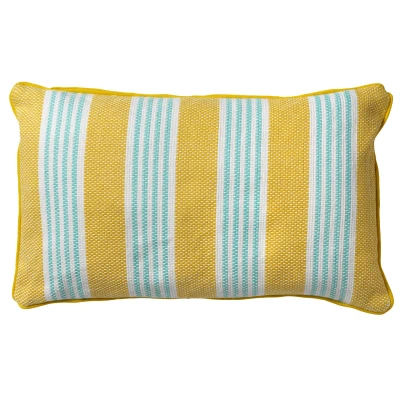 Afbeelding van Dutch Decor STRIPES Sierkussen katoen 30x50 cm Lemon geel streepjes