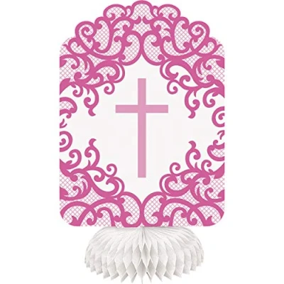 Afbeelding van Unique Party 74828 Honingraat tafelopzetstukken, 20,3 cm, roze, 3 stuks