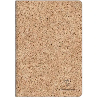 Afbeelding van Clairefontaine 83523C een notitieboek met stiksel, draadomslag, papier op basis van cacaoschalen, A4, 21 x 29,7 cm, 96 pagina&#039;s, gelinieerd, ivoorkleurig papier, 90 g, klep, collectie Jeans &amp; Cocoa