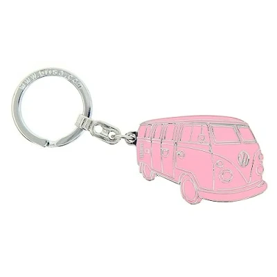 Afbeelding van BRISA VW Collection Volkswagen T1 Bulli Bus sleutelhanger cadeau idee / souvenir retro vintage artikel (geëmailleerd), Roze, eenheidsmaat, T1,