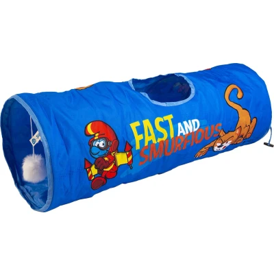 Afbeelding van Smurfs Duvoplus Speelgoed Voor Dieren Kat Jetpack Smurf Kattentunnel 72x25x25 Blauw 1st
