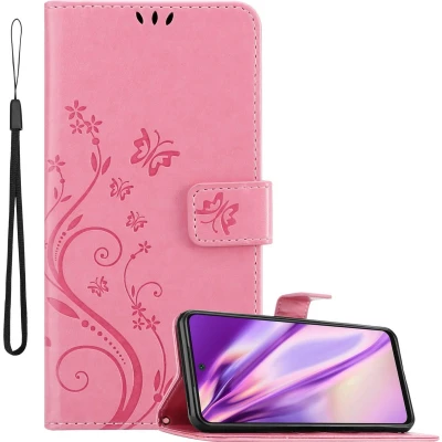 Afbeelding van Cadorabo Hoesje geschikt voor Xiaomi RedMi 10 in BLOEMEN ROZE Beschermhoes bloemmotief met magnetische sluiting, standfunctie en kaartsleuven Book Case Cover Etui