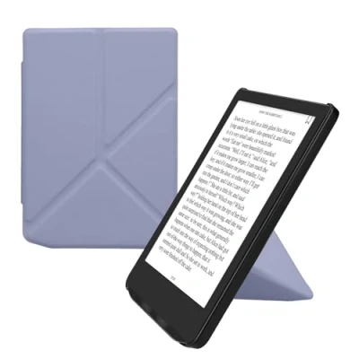 Afbeelding van kwmobile E reader hoesje geschikt voor Pocketbook Verse / Pro Color Vivlio Light HD hoes Ereader flip case met standaard cover van kunstleer In lavendel