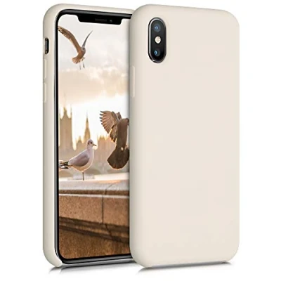 Afbeelding van kwmobile telefoonhoesje geschikt voor Apple iPhone XS Hoesje met siliconen coating Smartphone case in zoet glazuur