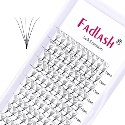 Afbeelding van Pre gemaakt Fans 5D 0.07mm D Curl 8 14mm Verschillende Lengtes Premade Wimper Extensions
