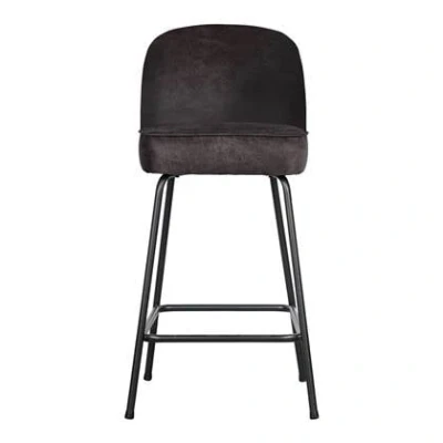 Afbeelding van BePureHome Vogue Barkruk H 89 cm Ecoleer Zwart