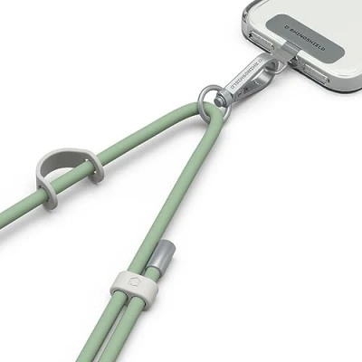 Afbeelding van RHINOSHIELD duurzaam TPU telefoonkoord, waterdicht, extra gesp voor het ophangen van accessoires, en verstelbaar koord (adapter telefoonkoord inbegrepen) anijsgroen
