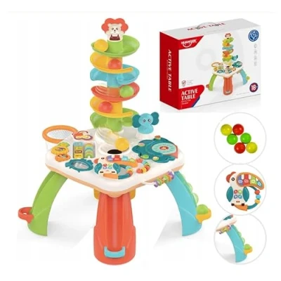 Afbeelding van COIL speeltafel voor baby&#039;s, leertafel, activiteitentafel kinderen, interactieve kogelbaan, kogelglijbaan, educatief speelgoed, tafel