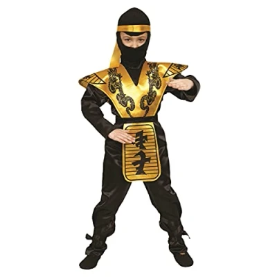 Afbeelding van Dress Up America Gouden ninja kostuum Fierce Samurai Warrior voor jongens en meisjes