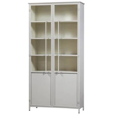Afbeelding van WOOOD 2 deurs vitrinekast XL Exhibit Metaal Zand 200x99x44 cm