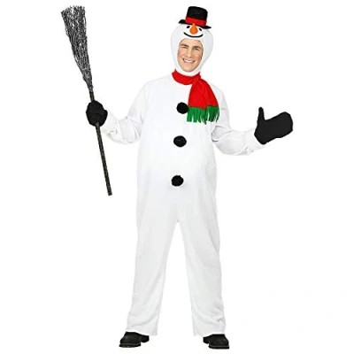 Afbeelding van Widmann Sneeuwman &amp; Sneeuw Kostuum Kouwelijke Sneeuwpop Kerstvakantie Wit / Beige Large Carnavalskleding Verkleedkleding