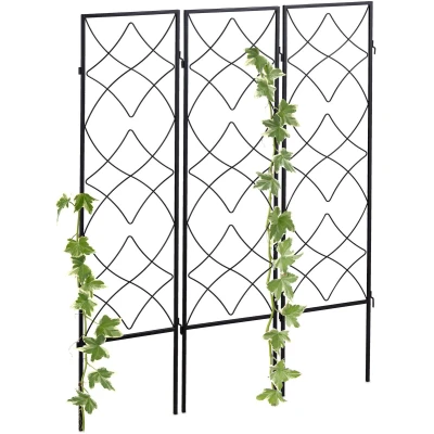 Afbeelding van Relaxdays 6x klimplantenrek plantensteun metaal klimplantensteun plantenrek