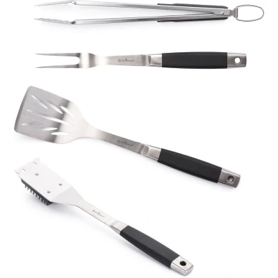 Afbeelding van Rosmarino Blacksmith 4 delige BBQ Accesoires set Roestvrij staal