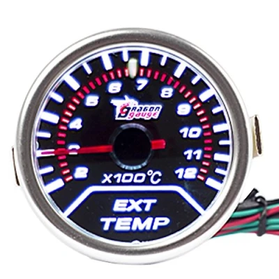 Afbeelding van E Support 2 inch 52 mm temperatuurweergave voor uitlaatgassen, universeel, auto, rookkleuren, tint, temperatuur, gas, LED, instrumentweergave