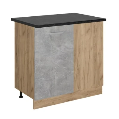 Afbeelding van Vicco Hoekkast R Line, Beton/Krachtige eik goud, 86 cm , WB Antraciet