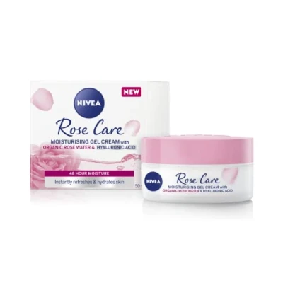 Afbeelding van NIVEA Soft Rose dagcrème 24 uur (50 ml), gezichtsverzorging met rozenwater en hyaluron, lichte gezichtscrème voor een gladde delicate huid, vochtinbrengende crème