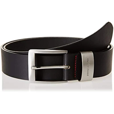 Afbeelding van Pierre Cardin 70007 40 mm breed zwart of bruin lederen riem, zwart.