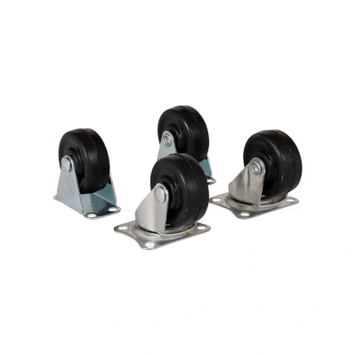 Afbeelding van Bokwielen &amp; zwenkwielen 40 mm zwart set van vier