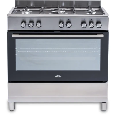 Afbeelding van Everglades EVCK9011 Gasfornuis RVS 90CM 96 Liter 6 Ovenstanden Wokbrander Timer 5 Jaar Garantie