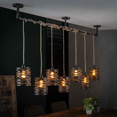 Afbeelding van Hoyz Industriele Hanglamp 7 Lampen Twist Wikkel XL