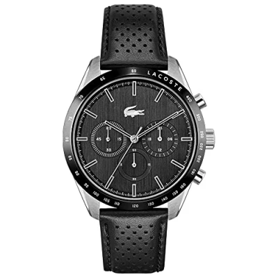 Image de Lacoste Montre Chronographe à Quartz pour homme avec Bracelet en cuir Noir 2011109