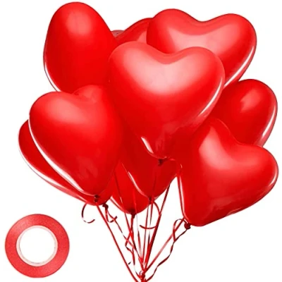 Afbeelding van Yiran 30 stuks hartvormige latexballonnen met reserveband voor ballonnen, romantische decoraties verjaardagsfeesten, bruiloften, Valentijnsdag, jubilea en
