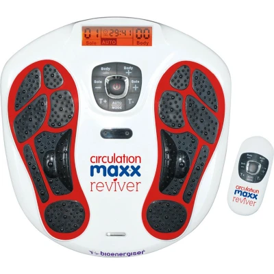 Afbeelding van BioEnergiser Circulation Maxx leg Reviver Bloedcirculatieapparaat Voetmassage Spiersimulatie Verbeter de bloedsomloop in benen en voeten Ems/Tens apparaat trainer revitaliser, spierstimulatie, incl. gel pads voor massage schouders rug