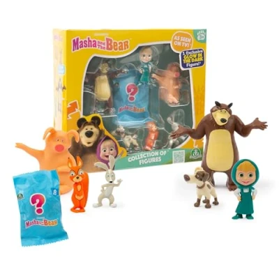 Afbeelding van Masha en Michka Multipack figuren set (6 + 1 verrassingsfiguur Glow in The Dark) MHA31