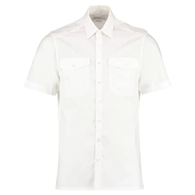 Image de Kustom Kit Chemise de pilote à manches courtes Homme (L/XL) (Blanc) UTBC3232